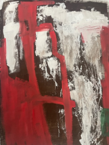 abstrakte Malerei ; Acryl auf Leinwand; braun schwarz und weiß