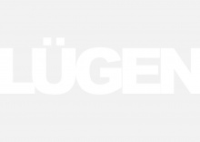 das Wort LÜGEN in weißérschrift auf Offweiß
